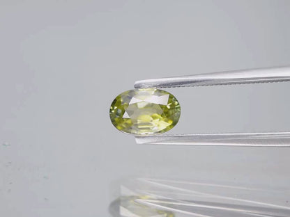 1.45ct ETW Green Zircon Gemstone - Oval Cut