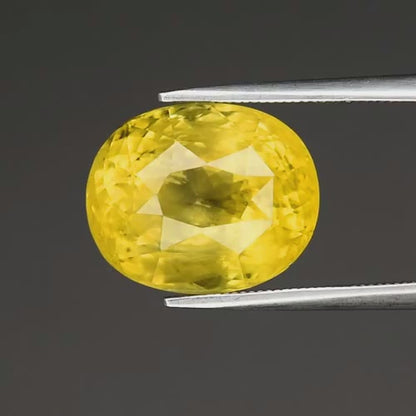 9.30ct ETW Yellow Apatite Gemstone – Oval Cut