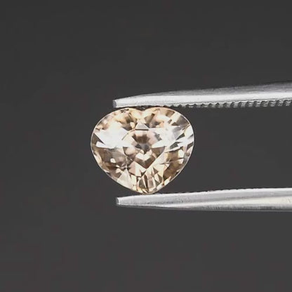 1.50ct ETW Light Champagne Zircon Gemstone – Heart Cut