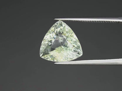 5.47ct ETW Green Tourmaline Gemstone - Trillion Cut