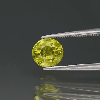 1.77ct ETW Yellowish Green Grossular Garnet Gemstone – Oval Cut
