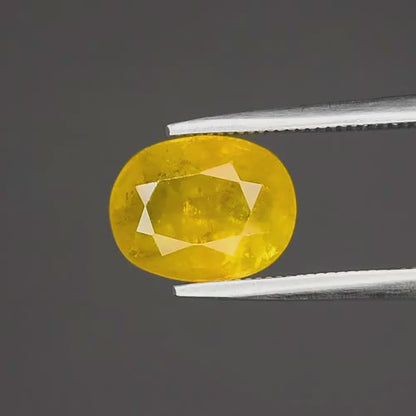 2.96ct ETW Silky Yellow Sapphire Gemstone – Oval Cut