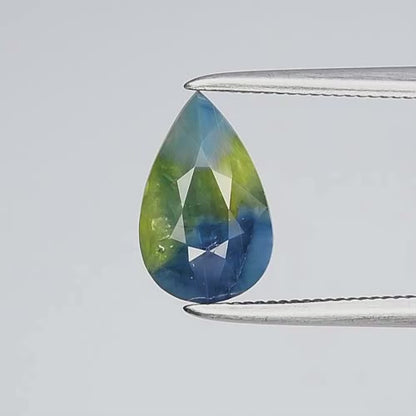 1.83ct ETW Green/Blue Bi-Colored Sapphire - Pear Cut - DISCOUNTED