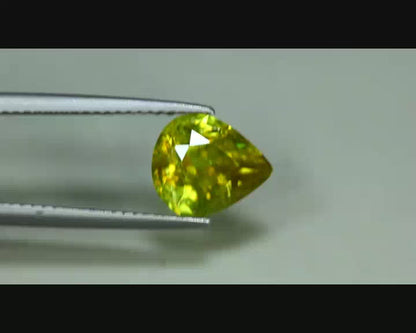 2.38ct ETW Earth-Mined Yellowish Green Sphene – Pear Cut, Unheated