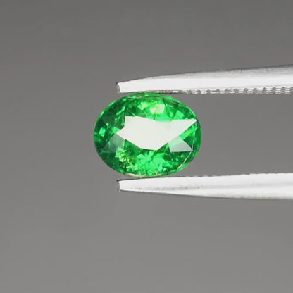 0.73ct ETW Shocking Green Tsavorite Garnet Gemstone – Oval Cut