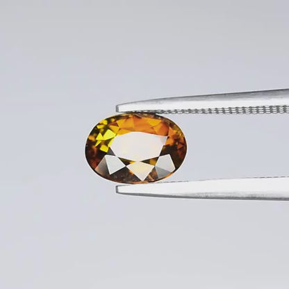 1.29ct ETW Greenish Yellow Tourmaline Gemstone – Oval Cut