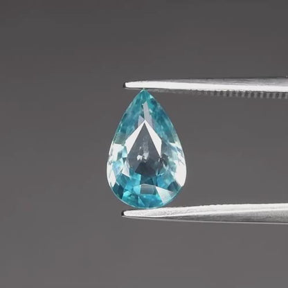 1.99ct 9.7x6.3mm VS Pear Natural Blue Zircon - Gentle Heat, Cambodia Gemstone