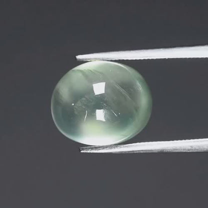 8.60ct ETW Green Prehnite Gemstone – Oval Cut Cabochon