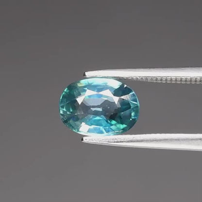 2.02ct 8.2x6mm VS Oval Natural Greenish Blue Zircon - Gentle Heat, Cambodia