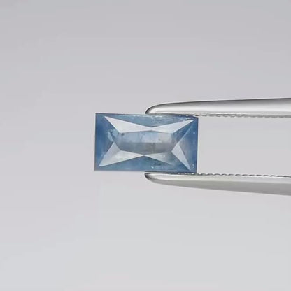 1.33ct ETW Earth-Mined Greenish Blue Sapphire – Baguette Cut