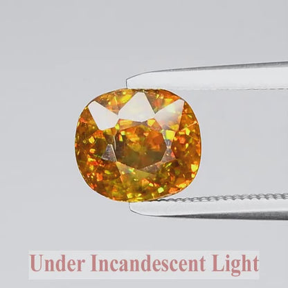 2.72ct ETW Earth-Mined Greenish Yellow Sphene – Cushion Cut
