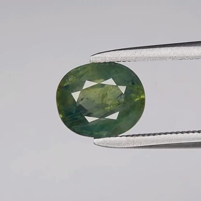 2.18ct ETW Bluish Green Sapphire Gemstone – Unheated - Oval Cut