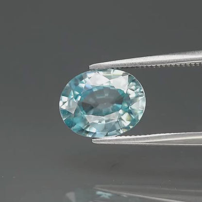 2.46ct ETW Blue Zircon Gemstone – Oval Cut