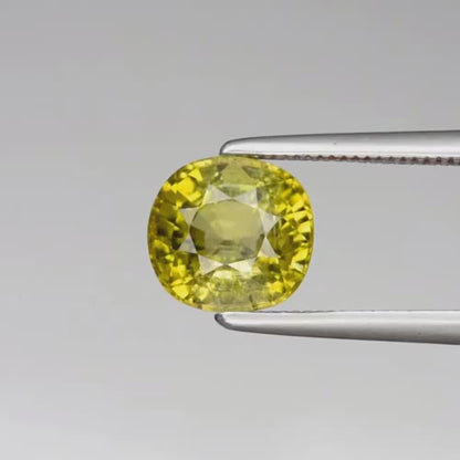 1.77ct ETW Yellowish Green Tourmaline Gemstone – Cushion Cut