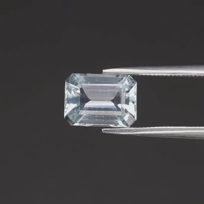 1.78ct VS Octagon Natural Very Light Greenish Blue Aquamarine - Unheated, Gem