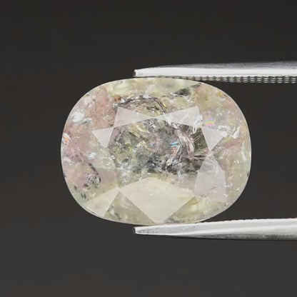 6.28ct ETW Light Green Tourmaline Gemstone – Cushion Cut
