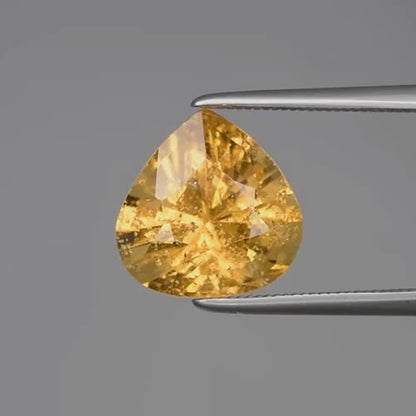 4.84ct ETW Earth-Mined Yellow Grossular Garnet – Pear Cut, Unheated