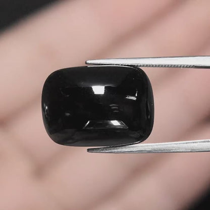 18.53ct 18.2x13mm Cushion Cabochon Natural Black Spinel - Thailand Gemstone
