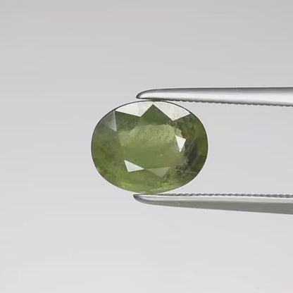 1.90ct 9x7.2mm Oval Green Sapphire - Africa Gemstone - Beryllium Treated