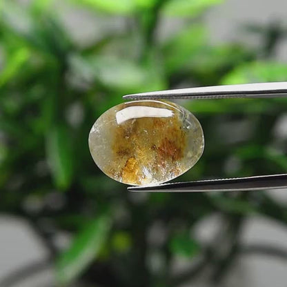 10.53ct ETW White Quartz Gemstone – Oval Cabochon Cut