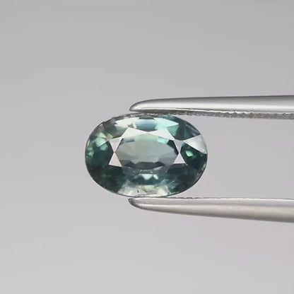 1.68ct ETW Earth-Mined Bluish Green Zircon – Oval Cut