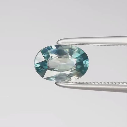 1.37ct ETW Earth-Mined Blue Green Zircon – Oval Cut, Gentle Heat