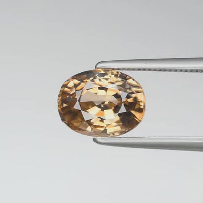 2.62ct ETW Champagne Zircon Gemstone - Oval Cut