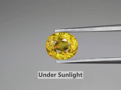 2.57ct ETW Earth-Mined Greenish Yellow Sphene – Oval