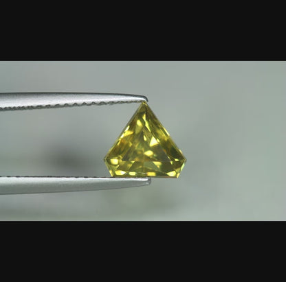 1.88ct ETW Earth-Mined Yellow Zircon – Trillion Cut, Unheated