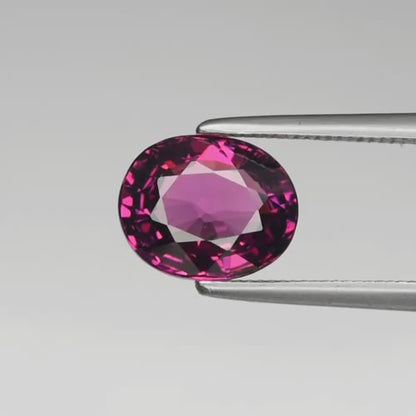 2.21ct ETW Purplish Pink Rhodolite Garnet Gemstone – Oval Cut
