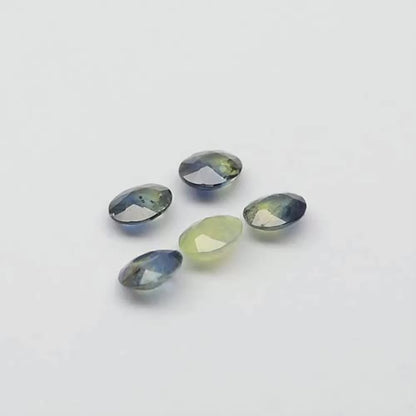 5pcs Lot 2.56ct ETW Blue Green Sapphire Gemstones – Oval Cut