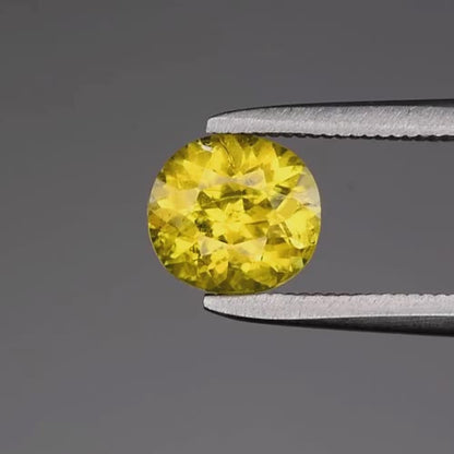 1.15ct ETW Greenish Yellow Grossular Garnet Gemstone – Cushion Cut