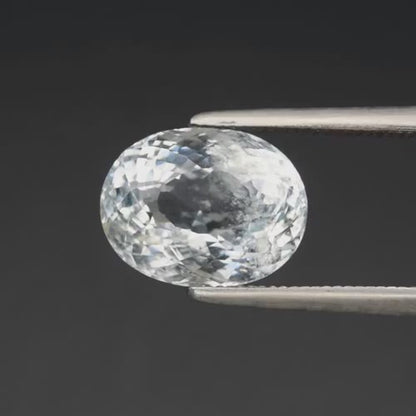 2.40ct ETW Light Greenish Blue Aquamarine Gemstone – Oval Cut