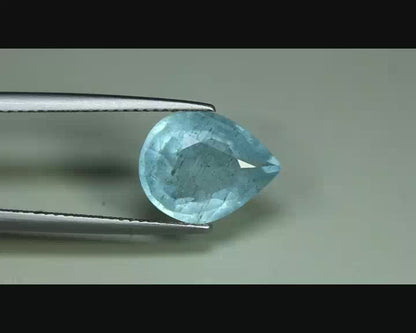 4.01ct ETW Earth-Mined Blue Aquamarine – Pear Cut, Unheated