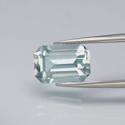3.16ct ETW Greenish Blue Aquamarine Gemstone – Octagon Cut