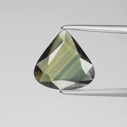 2.07ct ETW Earth-Mined Blue Green Sapphire – Pear Cut, Heated