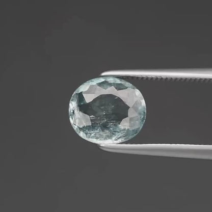 1.23ct ETW Earth-Mined Bluish Green Tourmaline – Oval Cut, Unheated