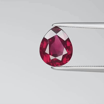 2.53ct 9x7.5mm Pear Natural Purplish Pink Rhodolite Garnet - Tanzania Gem