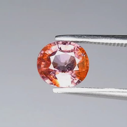 1.56ct 6.7x6mm Cushion Natural Orange Pink Zircon - Unheated, Tanzania Gem