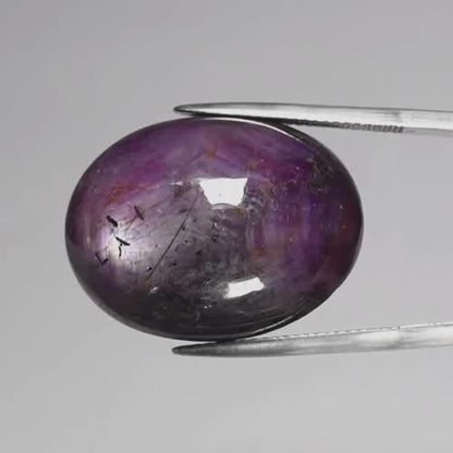 GLC CERTIFIED Big! 55.99ct Oval Natural Purple 6 Ray Star Sapphire - Unheated