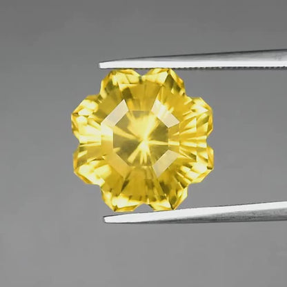 8.19ct ETW Natural Yellow Citrine Gemstone – Fancy Cut