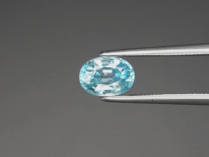 1.36ct ETW Natural Blue Zircon Gemstone – Oval Cut