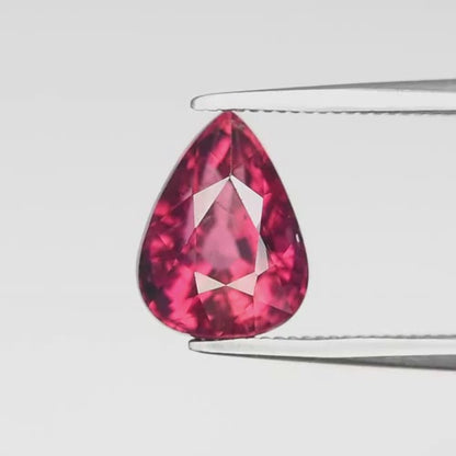 1.74ct ETW Earth-Mined Pink Rubellite Tourmaline – Pear Cut, Unheated