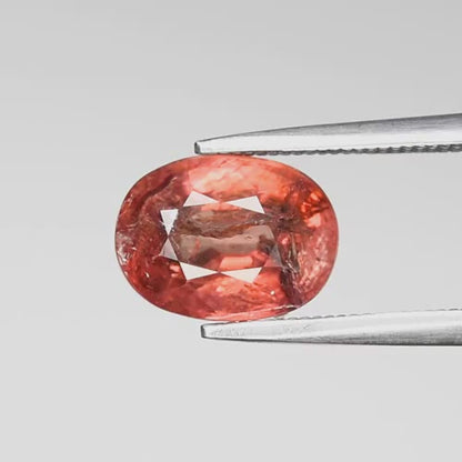 2.96ct ETW Earth-Mined Pinkish Orange Sapphire – Oval Cut