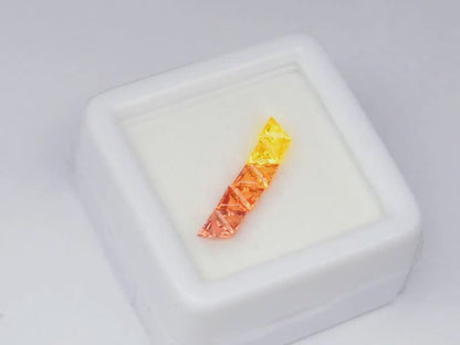 1.27ct ETW Orange Yellow Sapphire Gemstone Lot – Trillion Cut (9 Pcs)