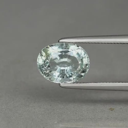 1.44ct ETW Natural Light Bluish Green Tourmaline Gemstone – Oval Cut