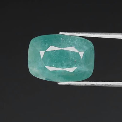 14.36ct ETW Earth-Mined Greenish Blue Grandidierite – Cushion Cut, Rare Variety