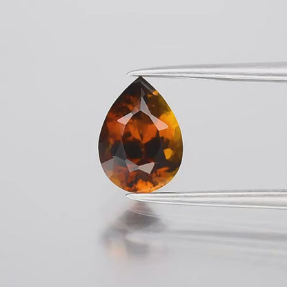 1.21ct ETW Yellow Orange Tourmaline Gemstone – Pear Cut
