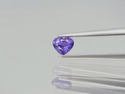 0.51ct ETW Purple Sapphire Gemstone - Heart Cut