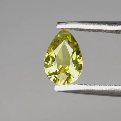 0.59ct Earth-Mined Green Sapphire – Pear Cut, Unheated